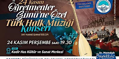 Büyükşehir'den Öğretmenlere Özel Türk Halk Müziği Konseri