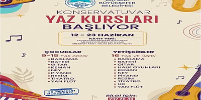 Büyükşehir'in Konservatuvar Yaz Kursları Başlıyor