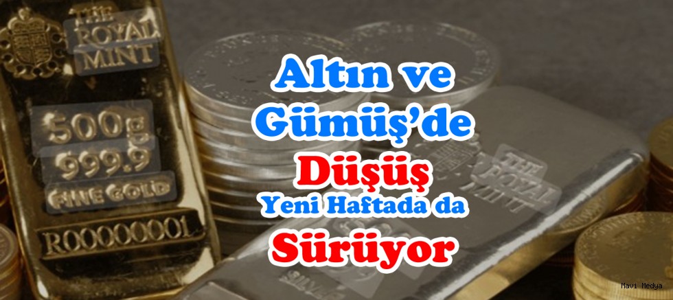 Altın ve gümüşteki düşüş yeni haftada da sürüyor