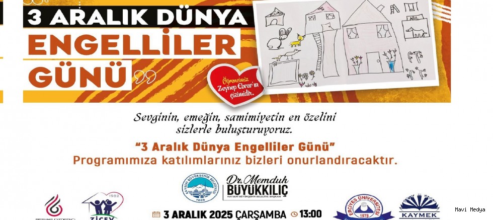 Büyükşehir Belediyesi'nden, 3 Aralık Dünya Engelliler Günü'ne Özel Program