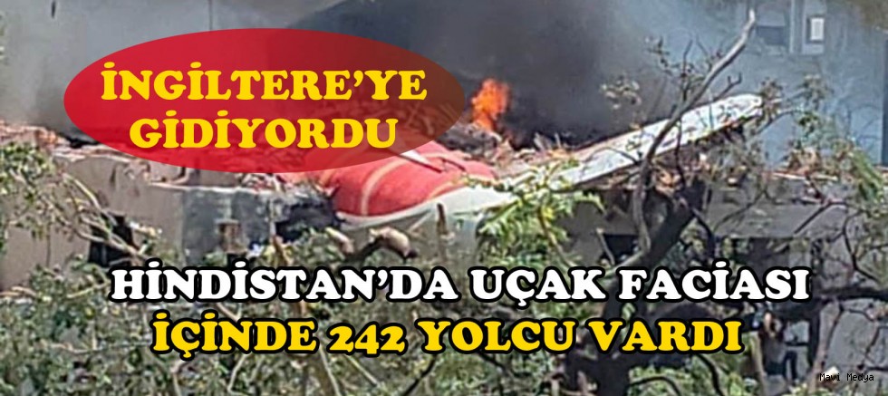 Hindistan: 242 kişi taşıyan uçak düştü