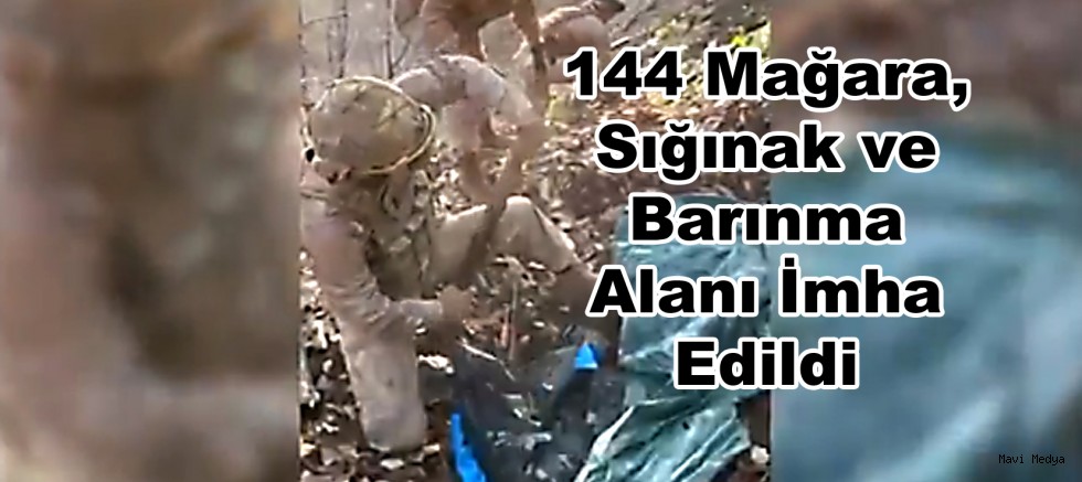 Jandarma terör örgünün barınma alanlarını imha etti