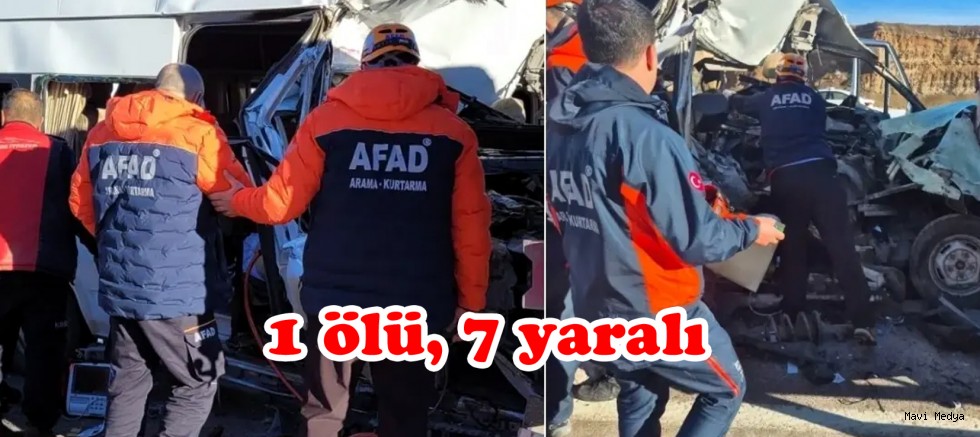 Pınarbaşı'nda okul servisi tırla çarpıştı: 1 ölü, 7 yaralı