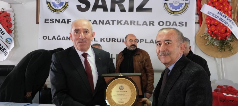 Sarız Esnaf Odası'nda Celal Akpınar güven tazeledi 