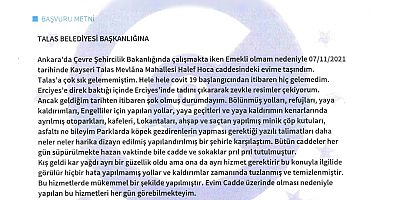 068-TALAS’LI VATANDAŞ, CİMER’DEN BAKIN NE İSTEDİ