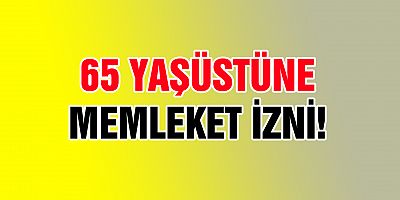 65 YAŞ ÜSTÜ MEMLEKETİNE GİDEBİLİR!