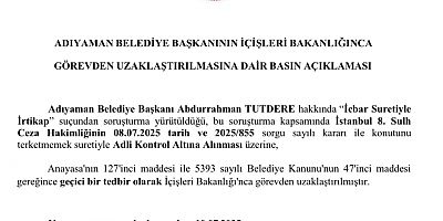 Abdurrahman Tutdere görevden uzaklaştırıldı