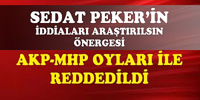 AKP ve MHP oylarıyla Reddedildi