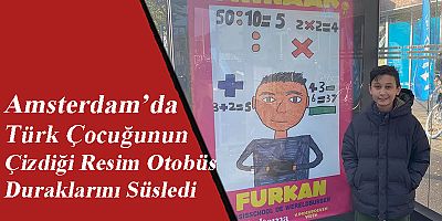 Amsterdam’da Türk Çocuğunun Çizdiği Resim Otobüs Duraklarını Süsledi