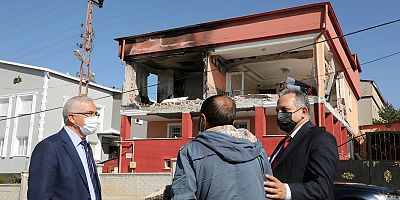 BAŞKAN YALÇIN VE KAYMAKAM DÖNMEZ'DEN TAZİYE VE İNCELEME ZİYARETİ