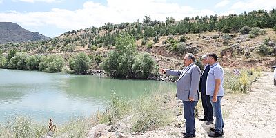 Başkan Yalçın  Zincidere Göleti’nde incelemelerde bulundu. 