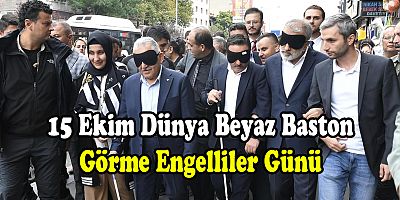  Büyükkılıç, Farkındalık Yürüyüşünde Göz Bandı Takarak Görme Engellilere Eşlik Etti
