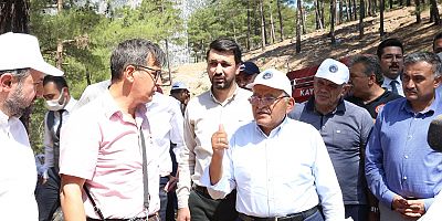 BÜYÜKKILIÇ, YAHYALI'DA YANGIN BÖLGESİNDE İNCELEMELERDE BULUNDU