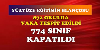 Covid '872 okulda vaka tespit edildi, 774 sınıf kapatıldı'