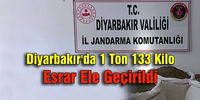 Diyarbakır'da 1 Ton 133 Kilo Esrar Ele Geçirildi