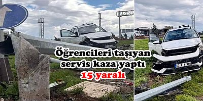 Diyarbakır’da öğrencileri taşıyan servis kaza yaptı: 15 yaralı