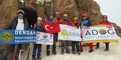 ERCİYES KUZEY BUZUL ZİRVE TIRMANIŞI BAŞARIYLA GERÇEKLEŞTİRİLDİ