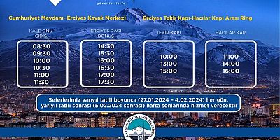 Erciyes Otobüs Seferlerine Yarıyıl Tatili Düzenlemesi