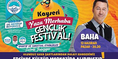Hafta Sonu Gerçekleşecek Gençlik Festivali Konserleri Erciyes Kültür Merkezi'ne Alındı