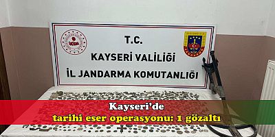 Kayseri’de tarihi eser operasyonu: 1 gözaltı
