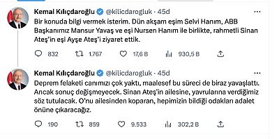 Kılıçdaroğlu'dan Sinan Ateş'in eşine ziyaret