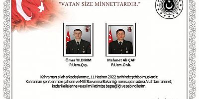 Kilit-Pençe Operasyonu: 2 şehit, 2 yaralı