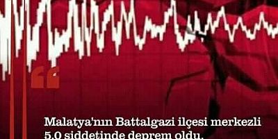 Malatya'da 5.0 büyüklüğünde deprem