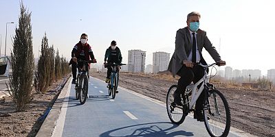 Melikgazi’de 10 KM bisiklet yolu yapıldı