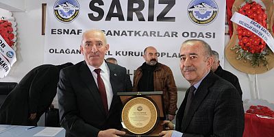 Sarız Esnaf Odası'nda Celal Akpınar güven tazeledi 