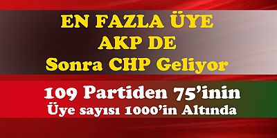 SİYASİ PARTİLERİN ÜYE SAYISI BELLİ OLDU