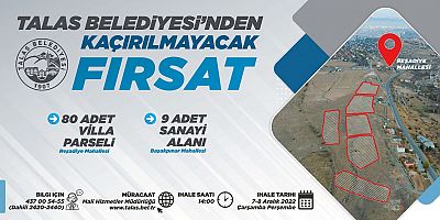 TALAS’TA KAÇIRILMAYACAK YATIRIM FIRSATI