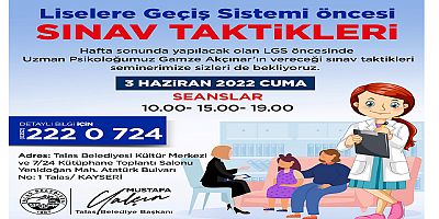 TALAS’TAN LGS ÖNCESİ SINAV TAKTİKLERİ