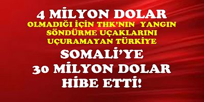 Türkiye Somali'ye 30 Milyon dolar hibe etti