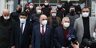VALİ GÜNAYDIN VE BAŞKAN BÜYÜKKILIÇ DEPREM BÖLGESİNDE