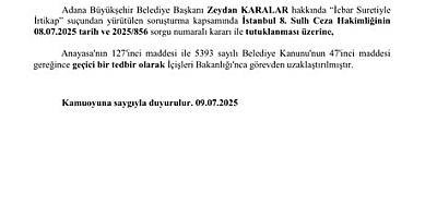 Zeydan Karalar görevden uzaklaştırıldı