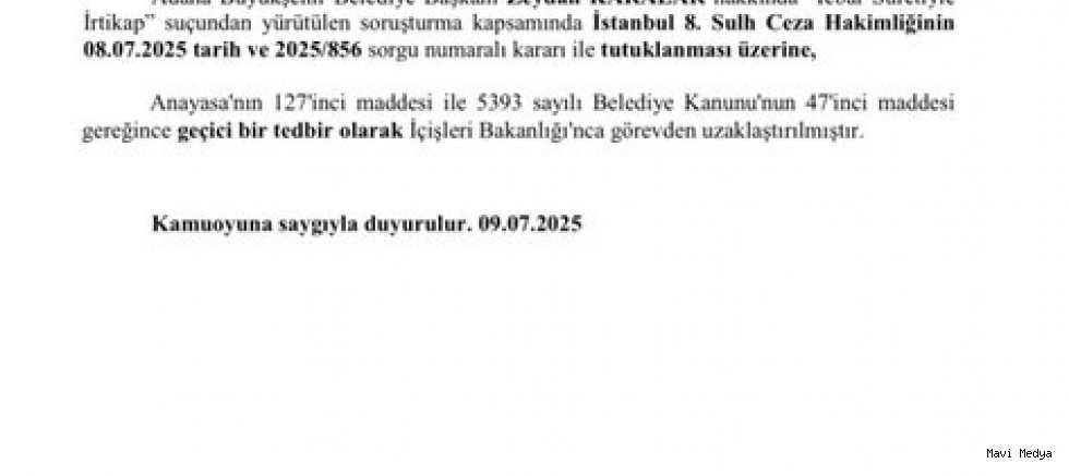 Zeydan Karalar görevden uzaklaştırıldı